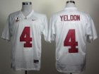 NCAA Alabama Crimson Tide #4 T.J Yeldon White 2016 College Football Playoff National Championship Jersey