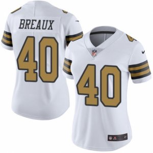 Women\'s Nike New Orleans Saints #40 Delvin Breaux Limited White Rush NFL Jersey