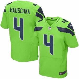 Nike Seattle Seahawks #4 Steven Hauschka Green Mens Stitched NFL Elite Rush Jersey