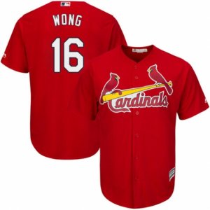 Mens Majestic St. Louis Cardinals #16 Kolten Wong Authentic Red Alternate Cool Base MLB Jersey