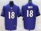 Nike Ravens #18 Roquan Smith Purple Vapor Untouchable Limited Jersey