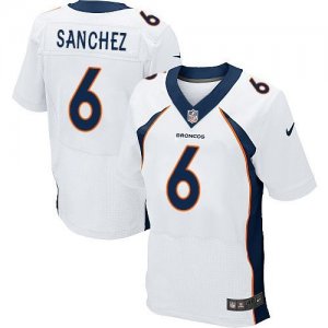 Nike Denver Broncos #6 Mark Sanchez White Men Stitched NFL New Elite Jersey