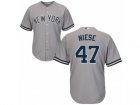Mens Majestic New York Yankees #47 Jon Niese Replica Grey Road MLB Jersey