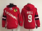 NHL Women Chicago Blackhawks #9 Bobby Hull red jerseys(Logo Pullover Hoodie)