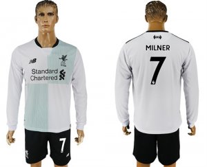 2017-18 Liverpool 7 MILNER Away Long Sleeve Soccer Jersey