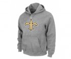New Orleans Sains Logo Pullover Hoodie Grey