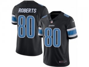 Mens Nike Detroit Lions #80 Michael Roberts Limited Black Rush NFL Jersey