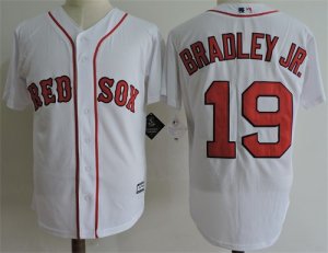 Red Sox #19 Jackie Bradley Jr. White Cool Base Jersey