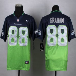 Nike Seattle Seahawks #88 Jimmy Graham blue-green jerseys(Elite II Drift Fashion)