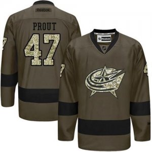 Columbus Blue Jackets #47 Dalton Prout Green Salute to Service Stitched NHL Jersey