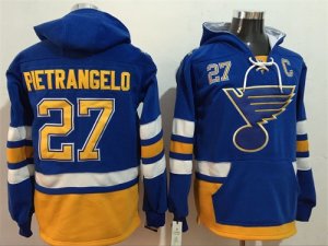 Blues 27 Alex Pietrangelo Blue All Stitched Hooded Sweatshirt