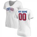 Minnesota Vikings NFL Pro Line by Fanatics Branded Womens Any Name & Number Banner Wave V Neck T-Shirt White
