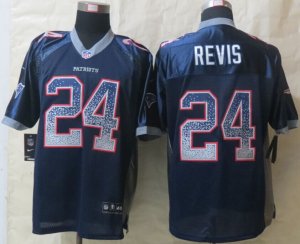 Nike New England Patriots #24 Revis blue Jerseys(Drift Fashion Elite)