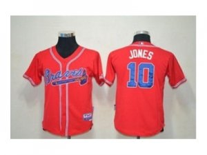 Youth mlb jerseys atlanta braves #10 jones red(cool base)