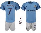 2018-19 Manchester City 7 STERLING Home Youth Soccer Jersey