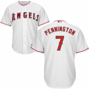Men\'s Majestic Los Angeles Angels of Anaheim #7 Cliff Pennington Authentic White Home Cool Base MLB Jersey