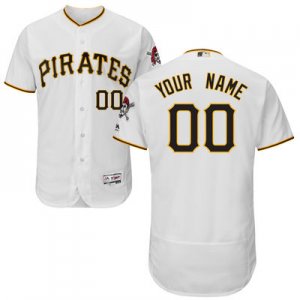 2016 Men Pittsburgh Pirates Majestic White Flexbase Authentic Collection Custom Jersey