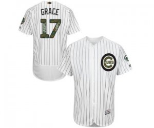 Men\'s Majestic Chicago Cubs #17 Mark Grace Authentic White 2016 Memorial Day Fashion Flex Base MLB Jersey