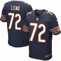 Mens Nike Chicago Bears #72 Charles Leno Elite Navy Blue Team Color NFL Jersey