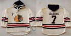 Chicago Blackhawks #7 Brent Seabrook Cream Heavyweight Pullover Hoodie Stitched NHL Jersey