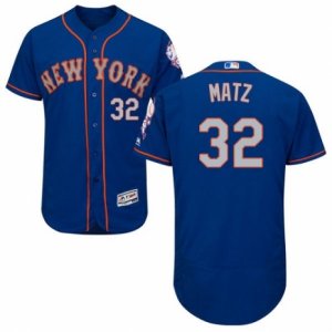 Men\'s Majestic New York Mets #32 Steven Matz Royal Gray Flexbase Authentic Collection MLB Jersey