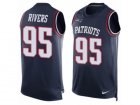 Mens Nike New England Patriots #95 Derek Rivers Limited Navy Blue Player Name & Number Tank Top NFL Jersey