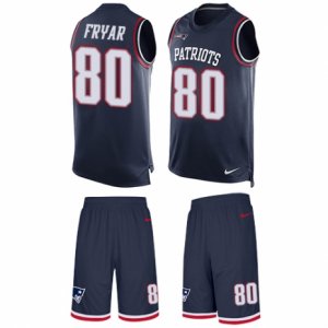 Mens Nike New England Patriots #80 Irving Fryar Limited Navy Blue Tank Top Suit NFL Jersey