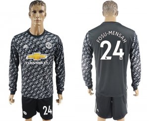 2017-18 Manchester United 24 FOSU MENSAH Away Long Sleeve Soccer Jersey