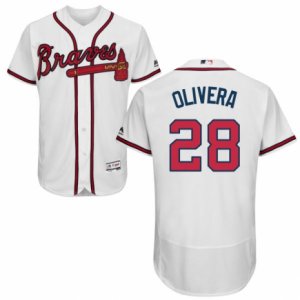 Men\'s Majestic Atlanta Braves #28 Hector Olivera White Flexbase Authentic Collection MLB Jersey