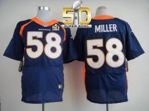 Nike Denver Broncos #58 Von Miller Navy Blue Alternate Super Bowl 50 Men Stitched NFL New Elite Jersey