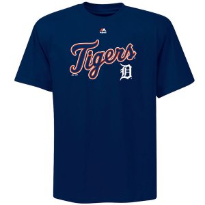 MLB Men\'s Detroit Tigers Majestic Big & Tall Warning Track T-Shirt - Navy