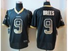 Nike New Orleans Saints #9 Brees Black Jerseys(Drift Fashion Elite)