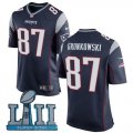 Nike Patriots #87 Rob Gronkowski Navy Youth 2018 Super Bowl LII Game Jersey