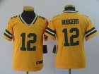 Nike Packers #12 Aaron Rodgers Gold Youth Inverted Legend
