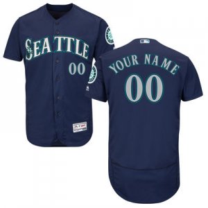 2016 Men Seattle Mariners Majestic Navy Flexbase Authentic Collection Custom Jersey