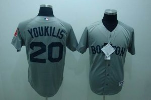 mlb boston red sox #20 youkilis grey(2009 style)