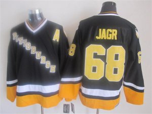 NHL Pittsburgh Penguins #68 jagr black-yellow jerseys