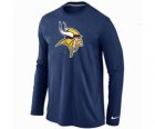 Nike Minnesota Vikings Logo Long Sleeve T-Shirt D.Blue