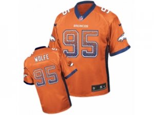 Mens Nike Denver Broncos #95 Derek Wolfe Elite Orange Drift Fashion NFL Jersey