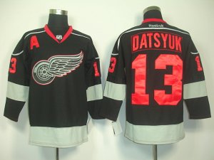 nhl deroit red wings #13 datsyuk black(A)