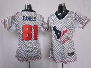 Nike Women nfl Houston Texans #81 daniels jerseys[fem fan zebra]