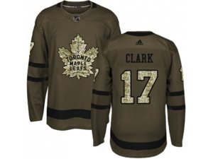 Youth Adidas Toronto Maple Leafs #17 Wendel Clark Green Salute to Service Stitched NHL Jersey