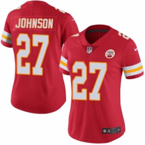 Women\'s Nike Kansas City Chiefs #27 Larry Johnson Limited Red Rush NFL Jersey