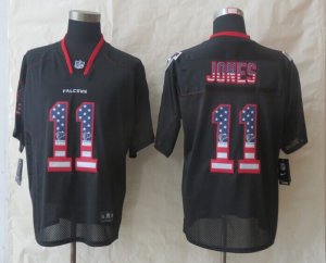 Nike Atlanta Falcons #11 Jones Black Jerseys(Elite USA Flag Fashion)