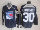 NHL New York Rangers #30 Henrik Lundqvist Dark Blue Jerseys