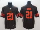 Nike Browns #21 T.J. Ward Brown Color Rush Limited Jersey
