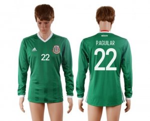 Mexico #22 P.Aguilar Home Long Sleeves Soccer Country Jersey