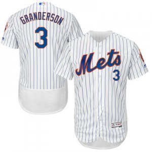 2016 Men New York Mets #3 Curtis Granderson Majestic White Flexbase Authentic Collection Player Jersey