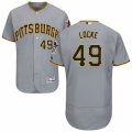 Men's Majestic Pittsburgh Pirates #49 Jeff Locke Grey Flexbase Authentic Collection MLB Jersey