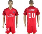 Paris Saint-Germain #10 Pastore Red Soccer Club Jersey